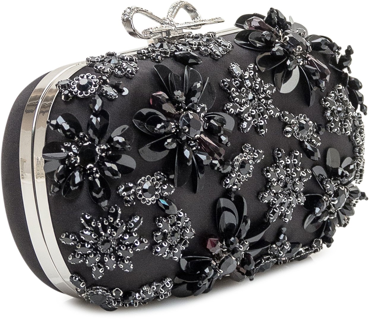 Self-Portrait Pochette con Applicazioni Floreali Zwart