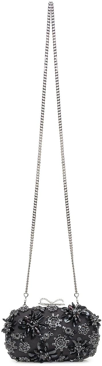 Self-Portrait Pochette con Applicazioni Floreali Zwart