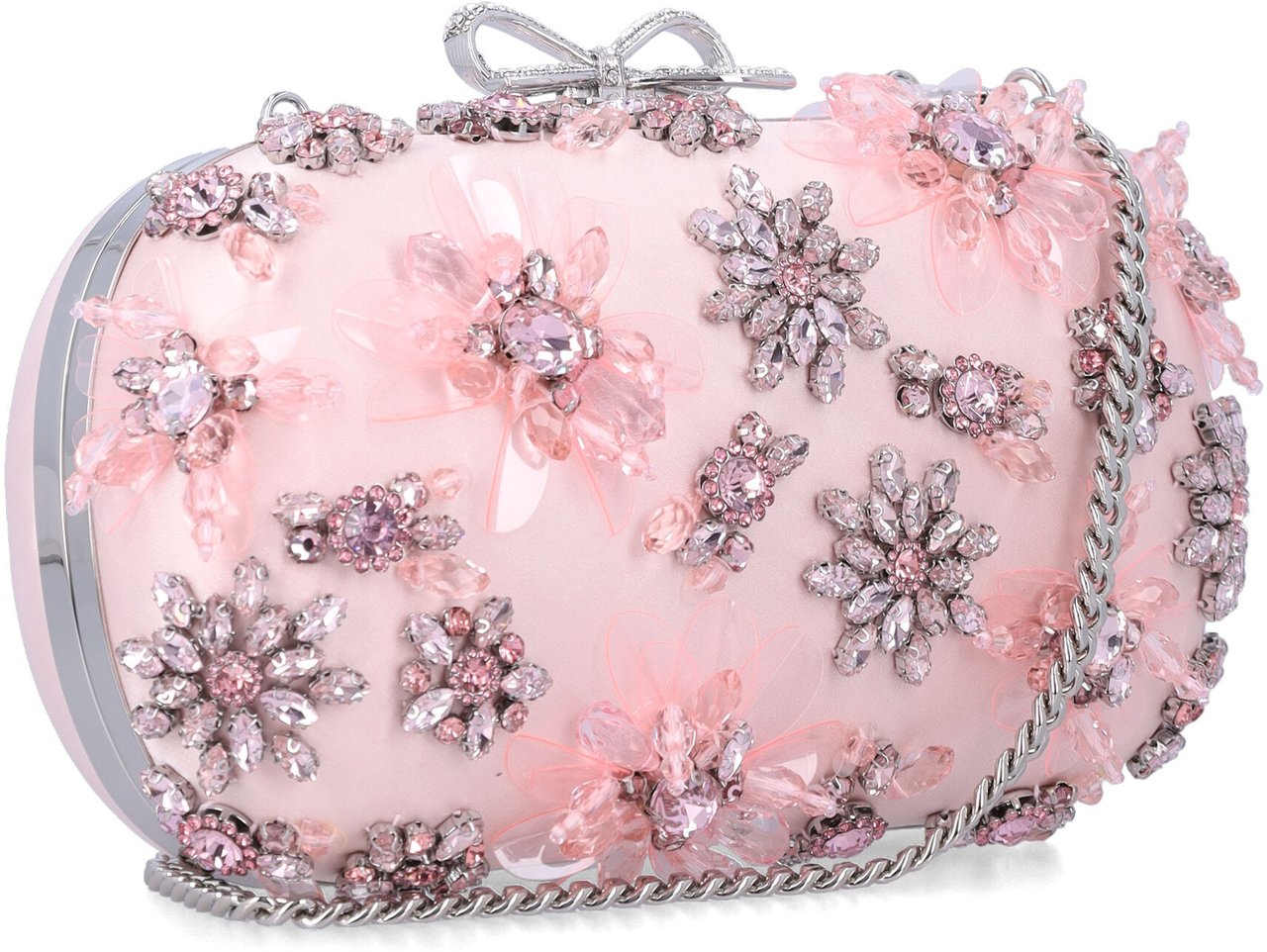 Self-Portrait Floral Crystal Clutch Rosa Roze