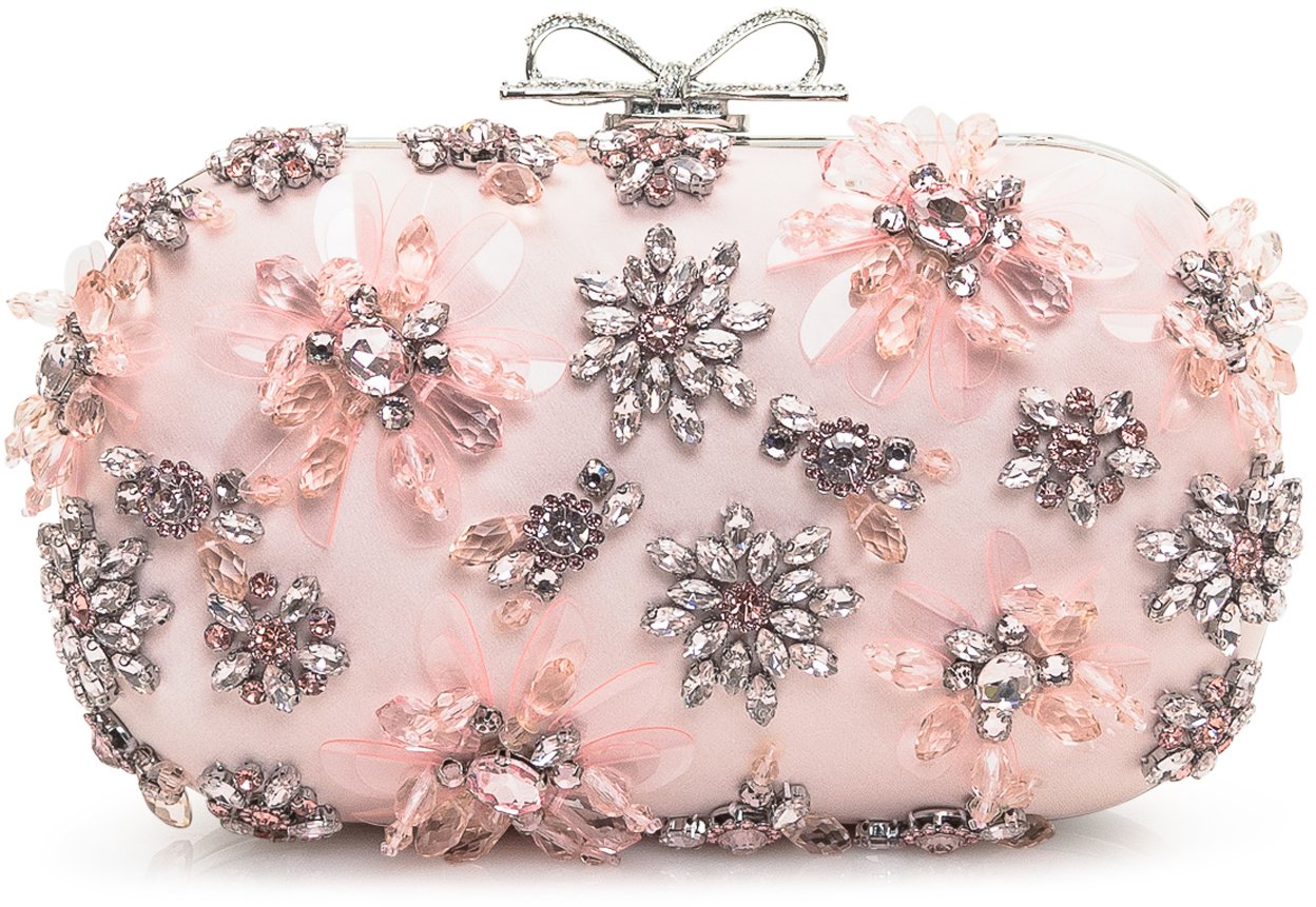 Self-Portrait Pochette con Applicazioni Floreali Roze