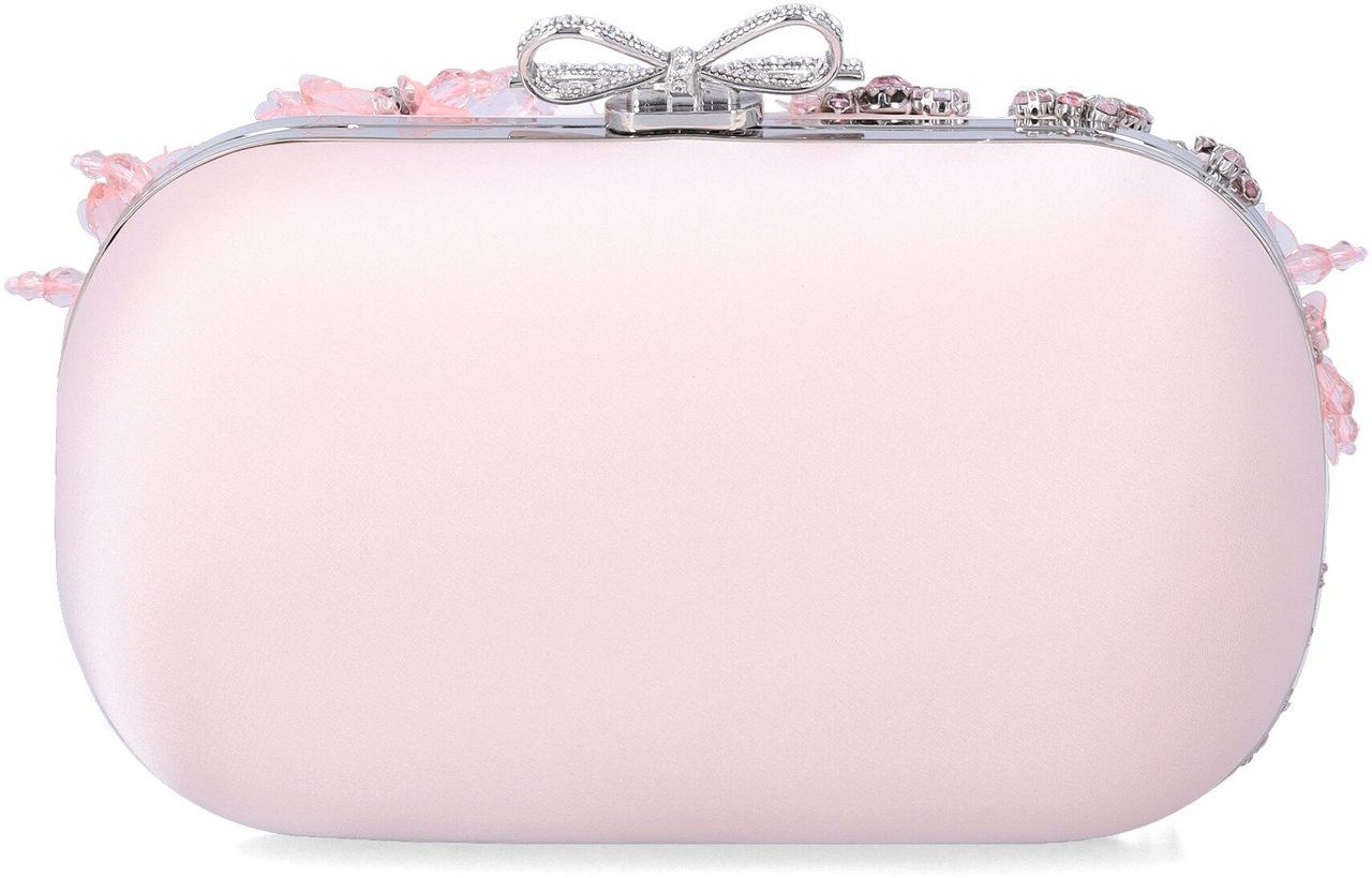 Self-Portrait Floral Crystal Clutch Rosa Roze