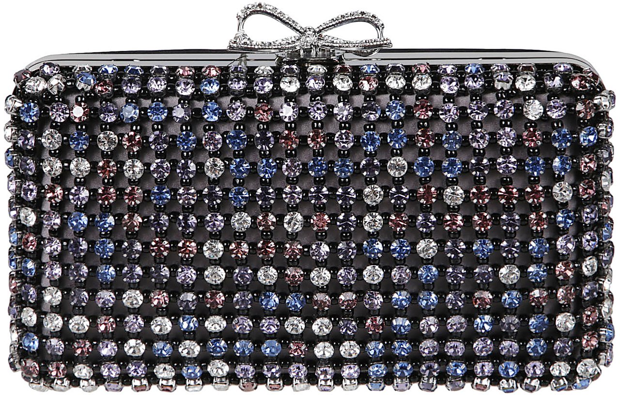Self-Portrait Crystal Chainmail Clutch Bag Multicolour Divers