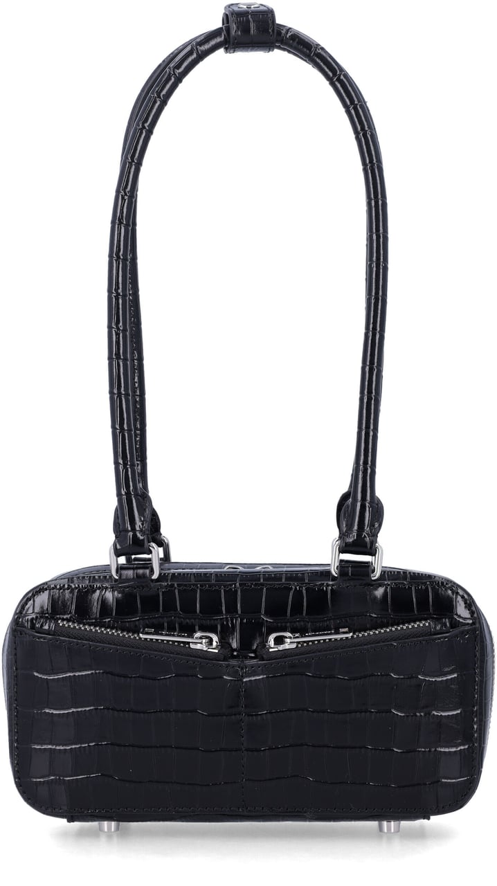 Self-Portrait Self-Portrait black croc mini bag Zwart
