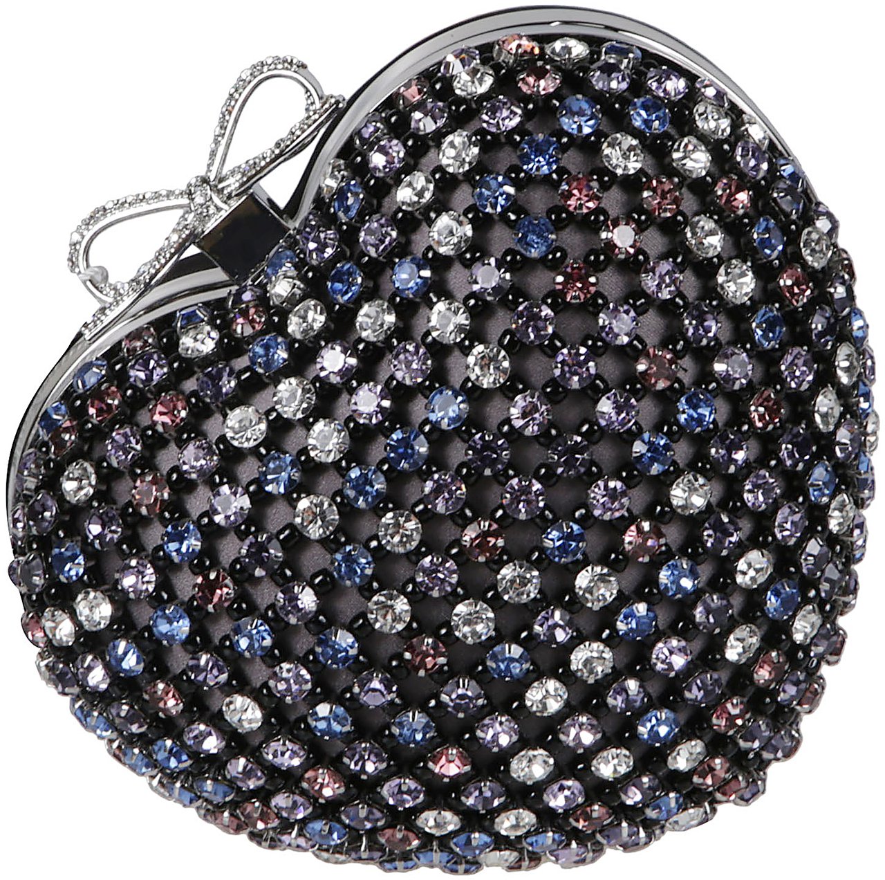 Self-Portrait Multi Crystal Heart Clutch Bag Multicolour Divers