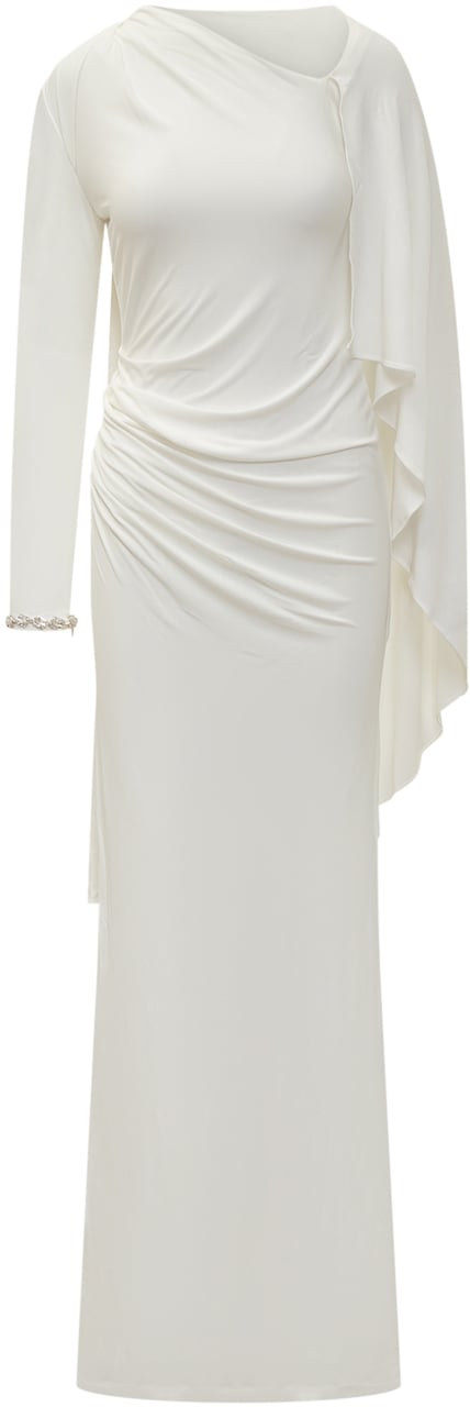Self-Portrait Abito Lungo Drappeggiato Wit