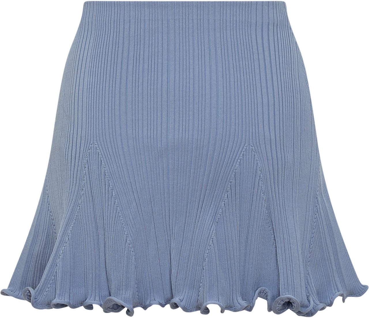 Self-Portrait Gonna Mini in Maglia con Finiture Navy