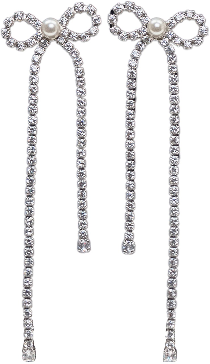 Self-Portrait Orecchini A Fiocco Con Cristalli Zilver