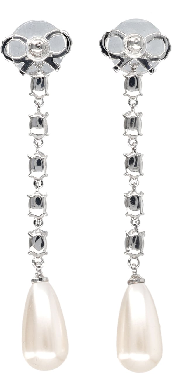 Self-Portrait Pearl Bow Earring Argento Zilver