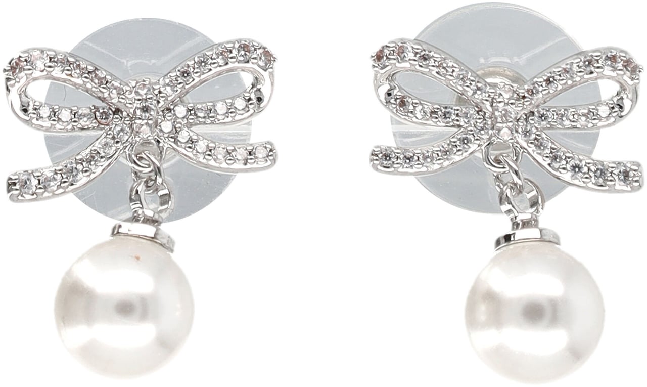 Self-Portrait Bow Pearl Earring Argento Zilver