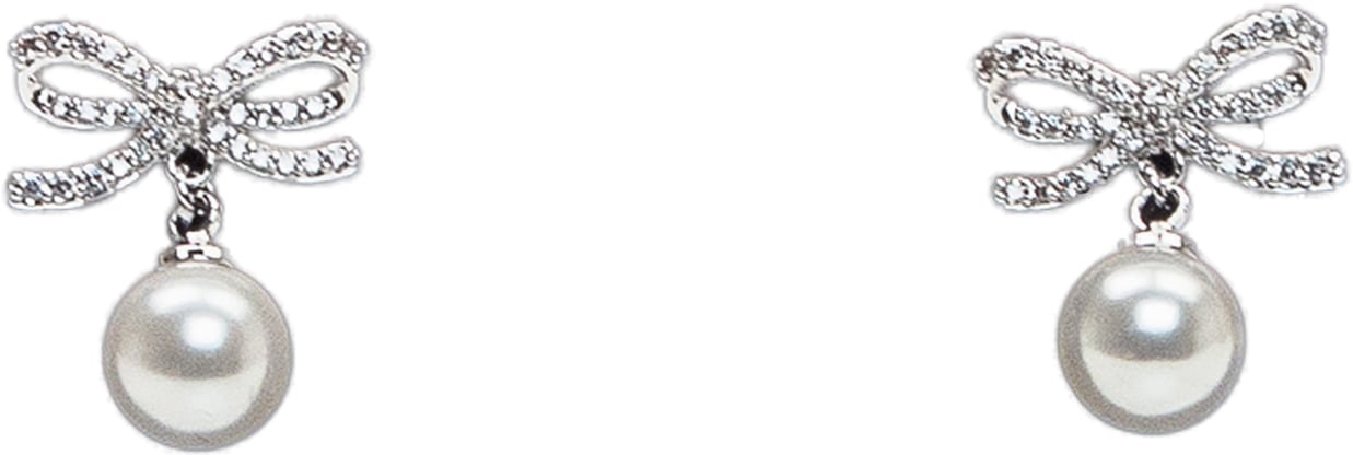 Self-Portrait Orecchini Fiocco con Perla Zilver