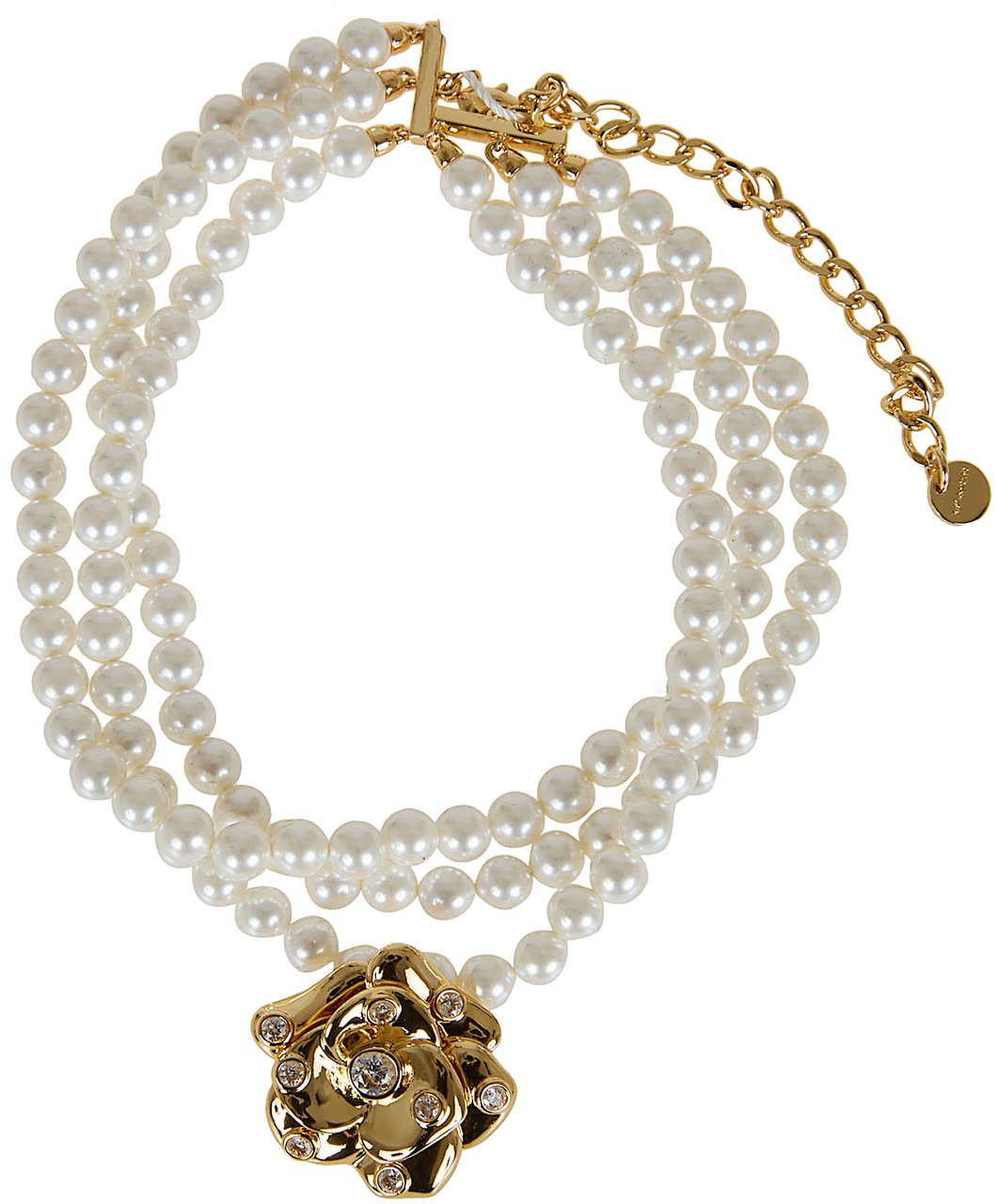 SELF-PORTRAIT GOLD FLOWER PEARL CHOKER Zilver