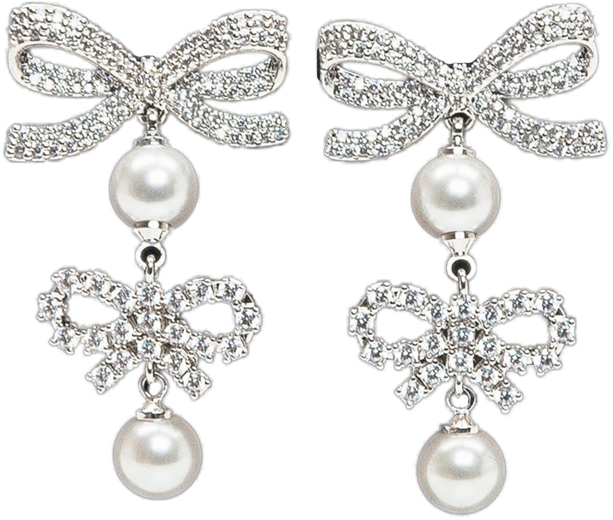 Self-Portrait Orecchini Doppio Fiocco Zilver