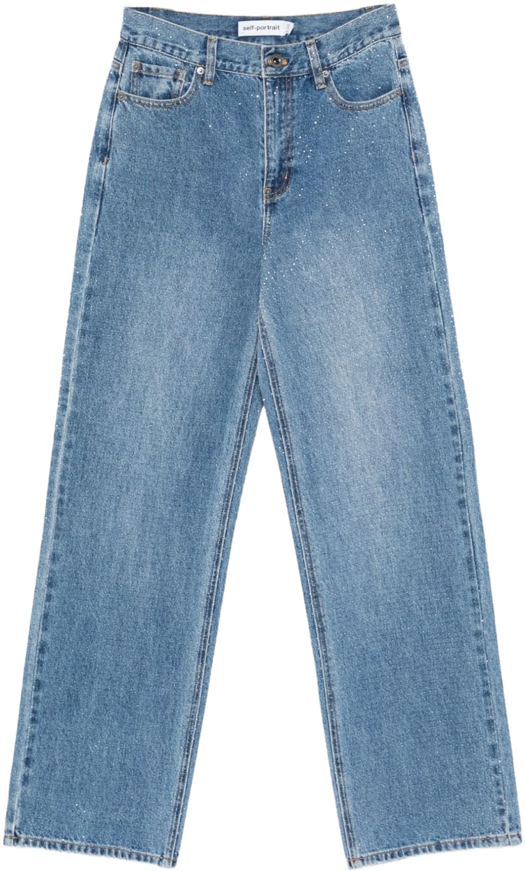 Self-Portrait Jeans Blue Blauw