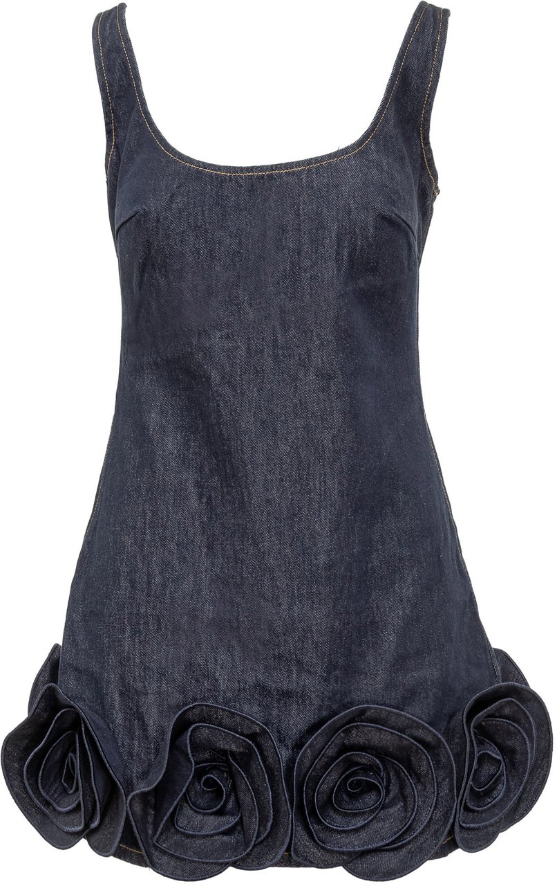 Self-Portrait Abito Mini con Fiori 3D Navy