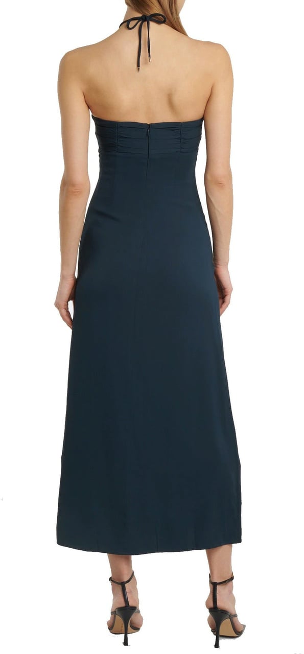 Self-Portrait Self-Portrait Cut-Out Ruched Maxi Dress Grijs