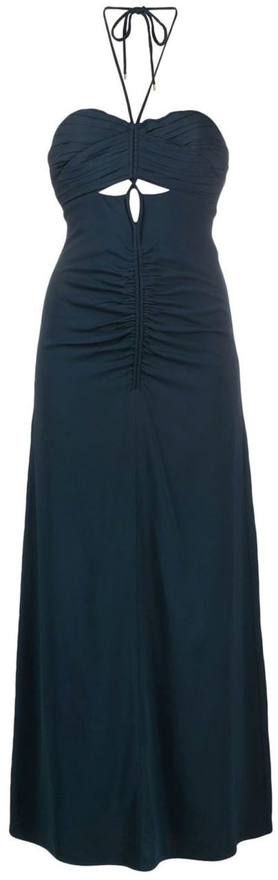 Self-Portrait Self-Portrait Cut-Out Ruched Maxi Dress Grijs