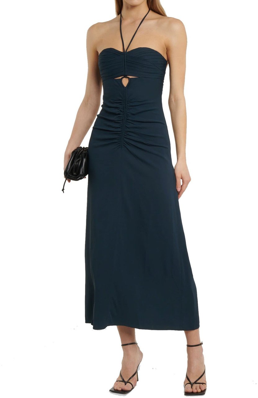 Self-Portrait Self-Portrait Cut-Out Ruched Maxi Dress Grijs