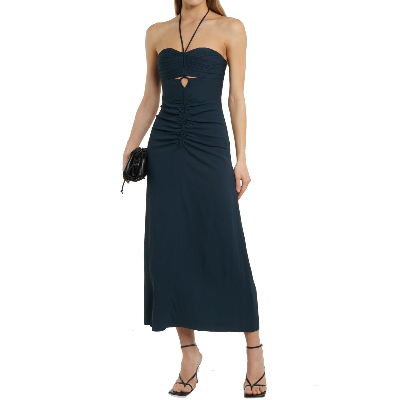 Self-Portrait Self-Portrait Cut-Out Ruched Maxi Dress Blauw