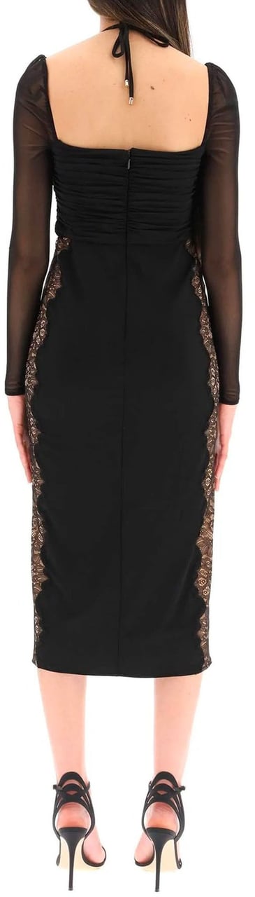 Self-Portrait Self-Portrait Lace Trim Dress Zwart