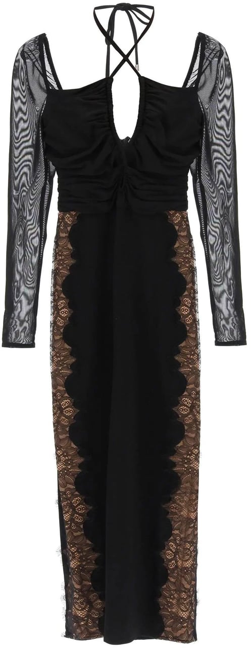 Self-Portrait Self-Portrait Lace Trim Dress Zwart