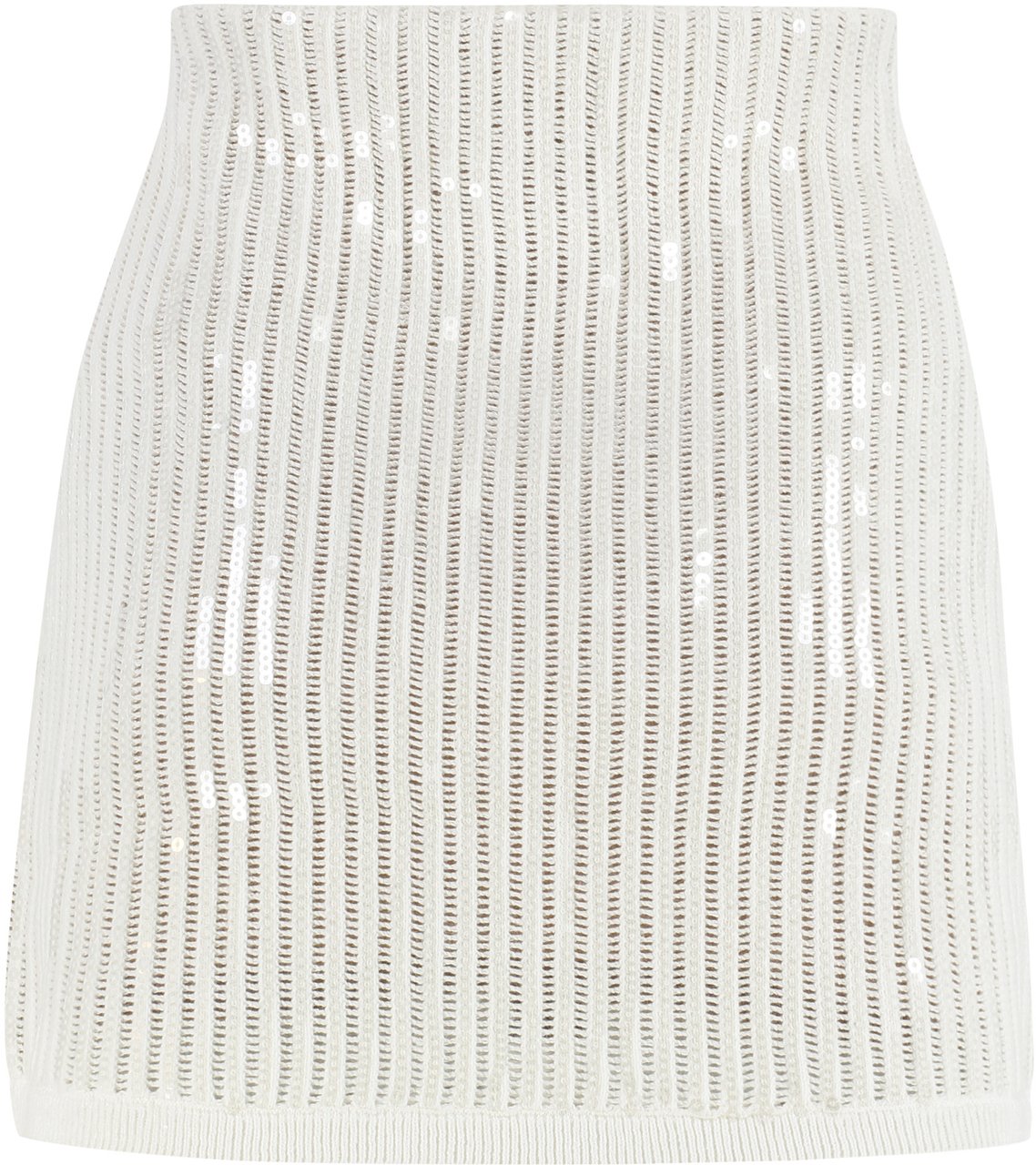 Self-Portrait Knitted mini skirt Wit