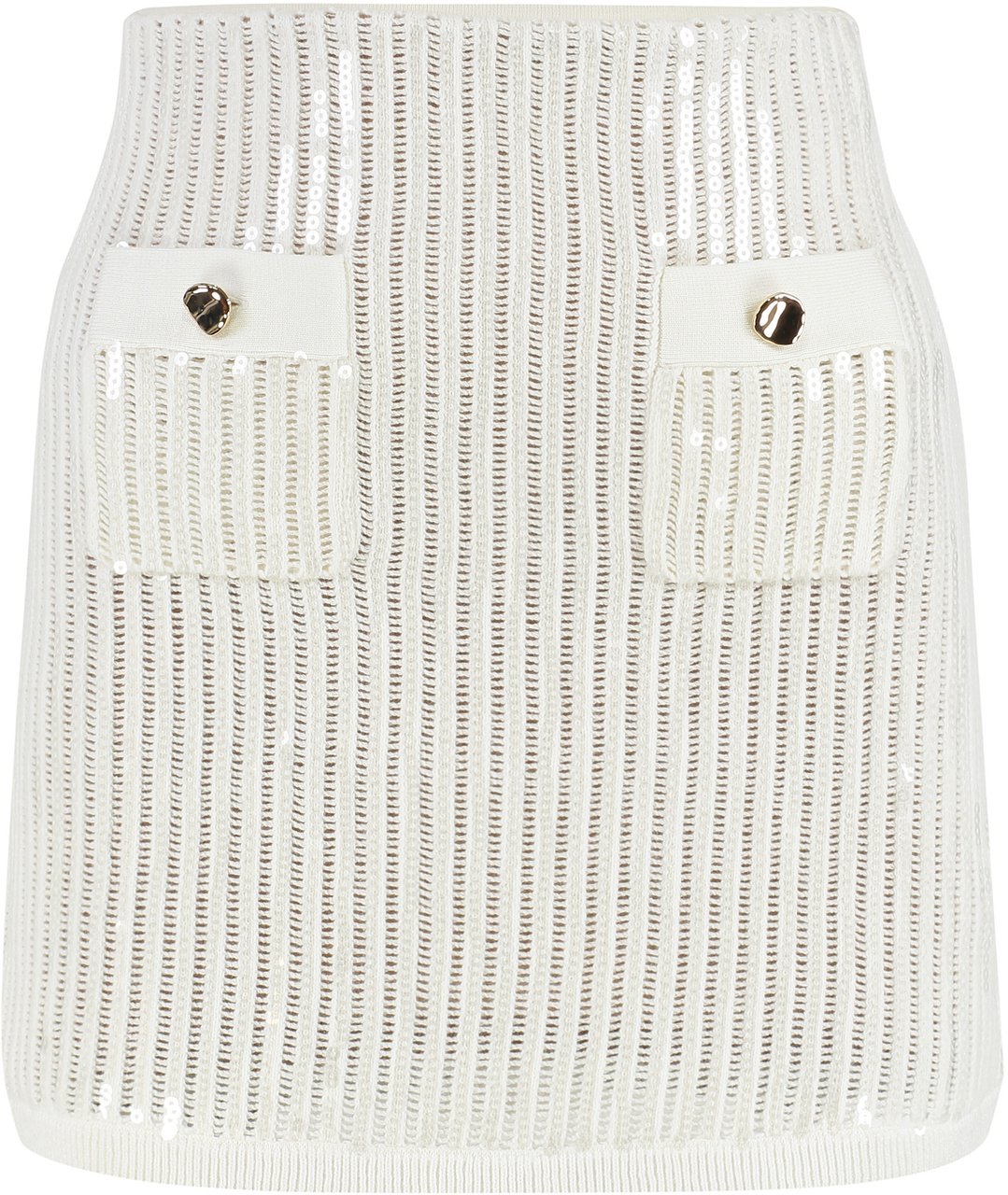 Self-Portrait Knitted mini skirt Wit