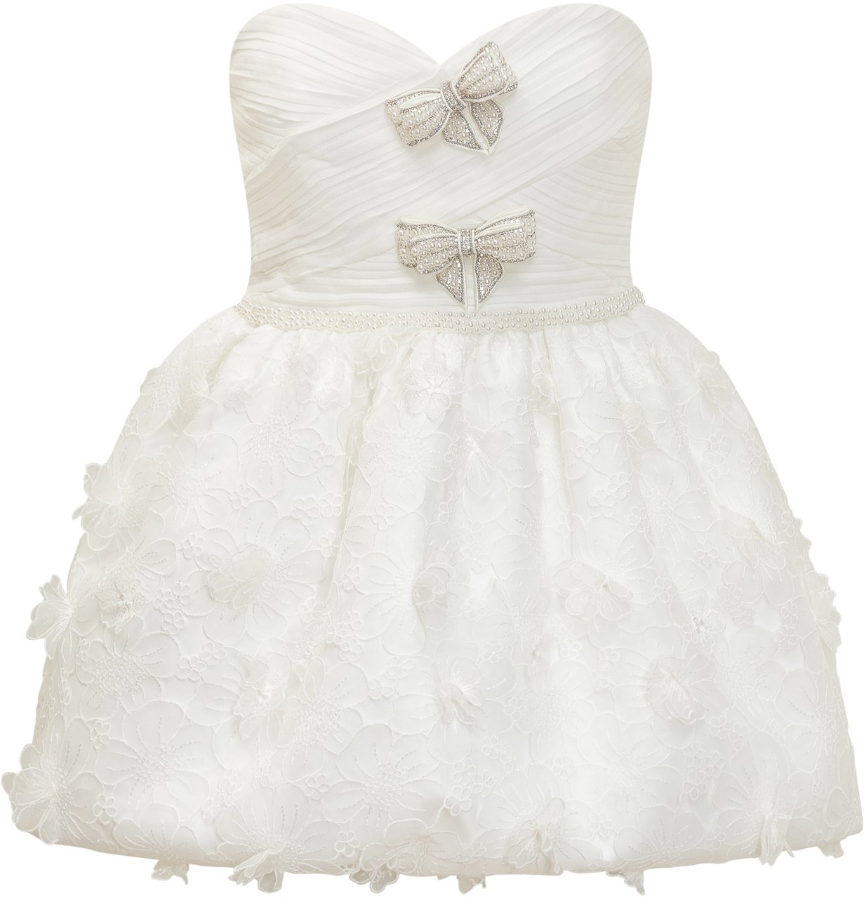 Self-Portrait Abito Mini in Organza con Fiocco Wit