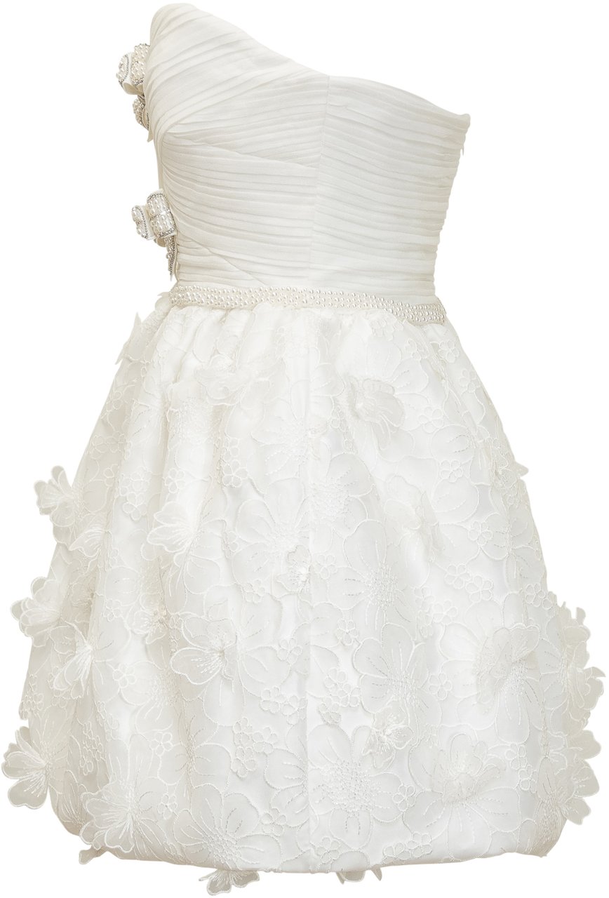 Self-Portrait Abito Mini in Organza con Fiocco Wit