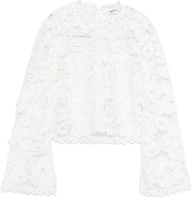 Self-Portrait Top Bianco Wit