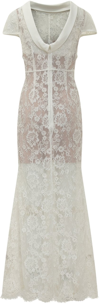 Self-Portrait Abito Lungo in Pizzo con Schiena Scoperta Wit