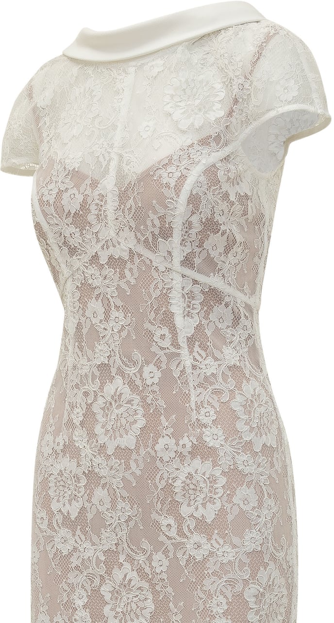 Self-Portrait Abito Lungo in Pizzo con Schiena Scoperta Wit