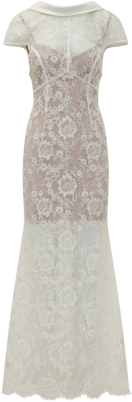 Self-Portrait Abito Lungo in Pizzo con Schiena Scoperta Wit