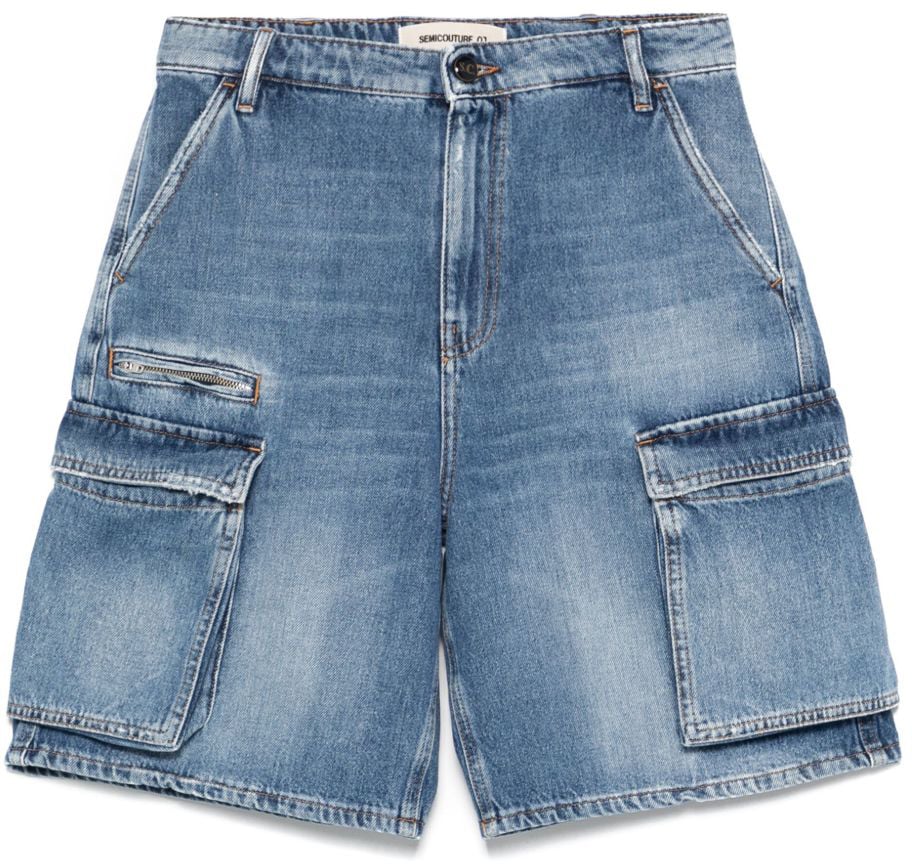 Semicouture Shorts Clear Blue Blauw