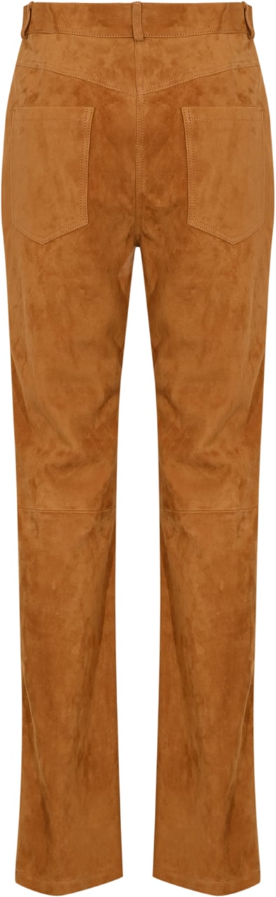 Semicouture Trousers Leather Brown Bruin