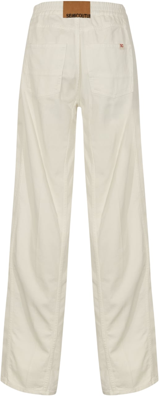 Semicouture Trousers White Wit