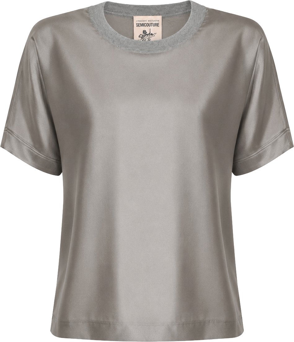 Semicouture T-Shirts And Polos Pearl Grey Lichtgrijs