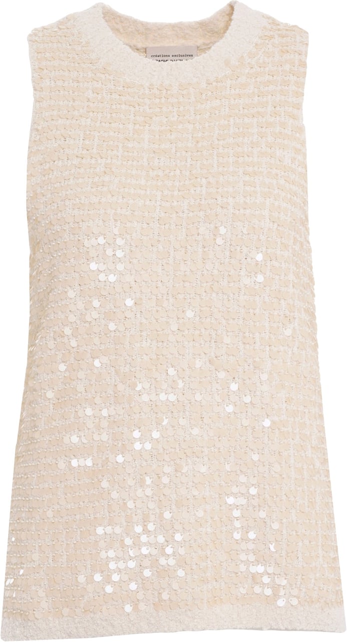 Semicouture Top with sequins Beige