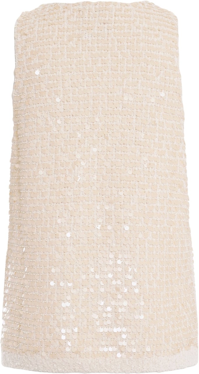 Semicouture Top with sequins Beige