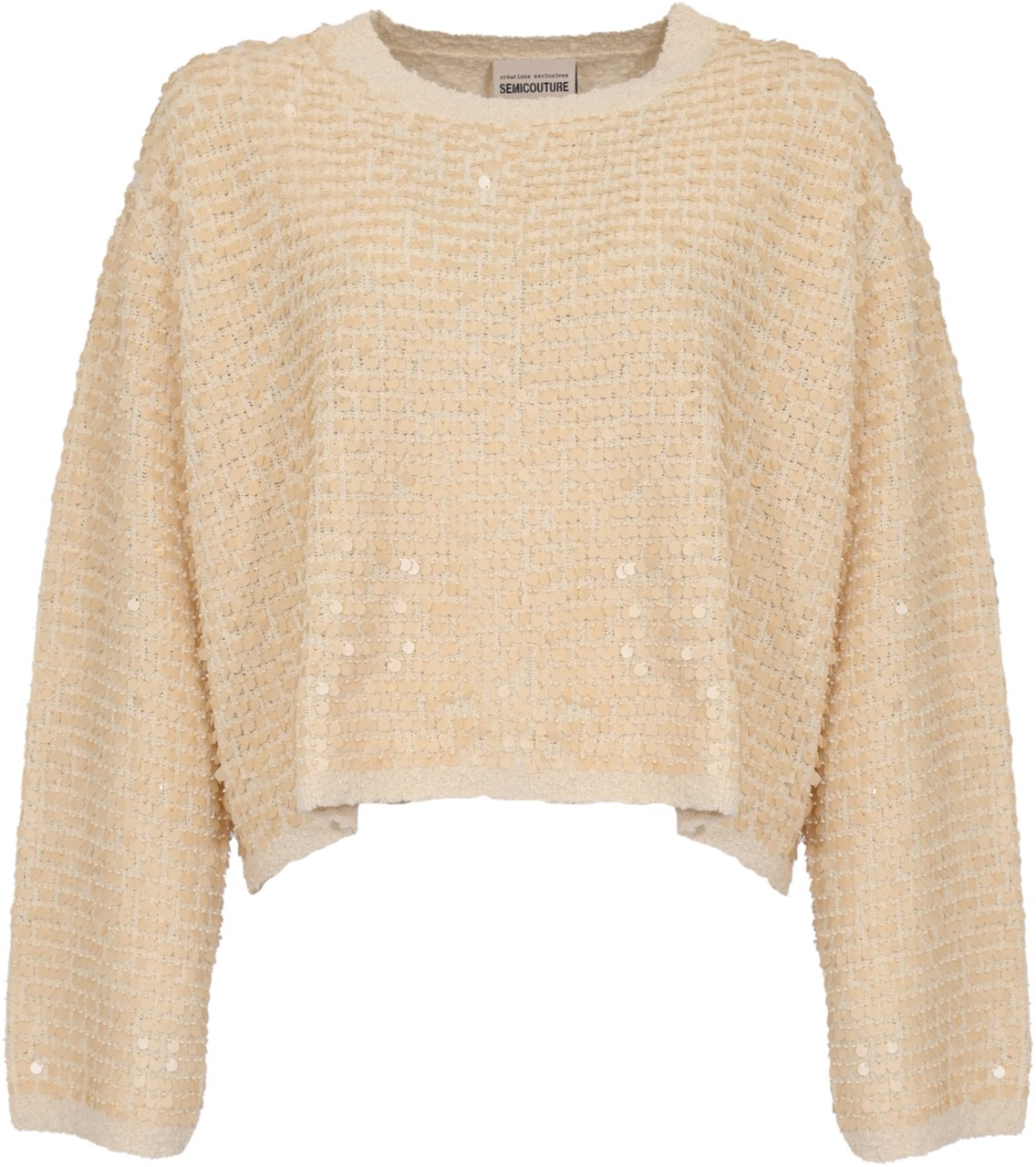 Semicouture Sweaters Pailettes Blan Zilver