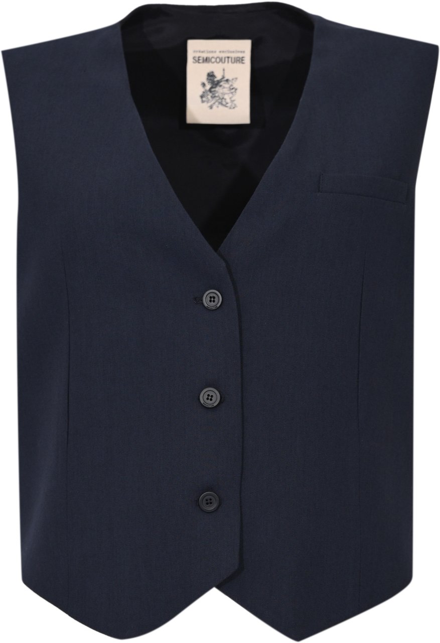 Semicouture Jackets Blue Blauw