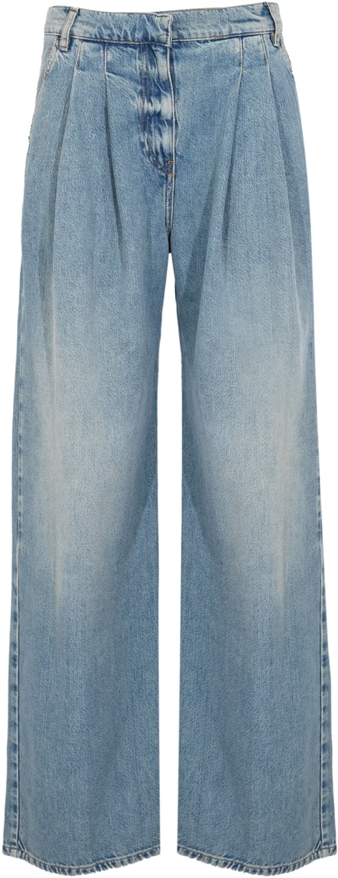 Semicouture Trousers Denim Light Sto Blauw