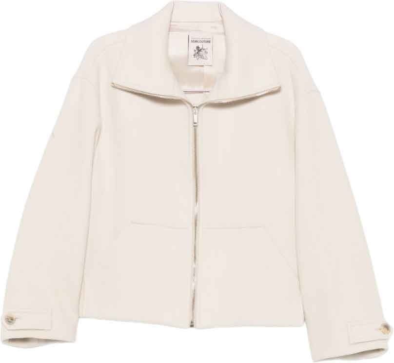 Semicouture Coats Beige Wit