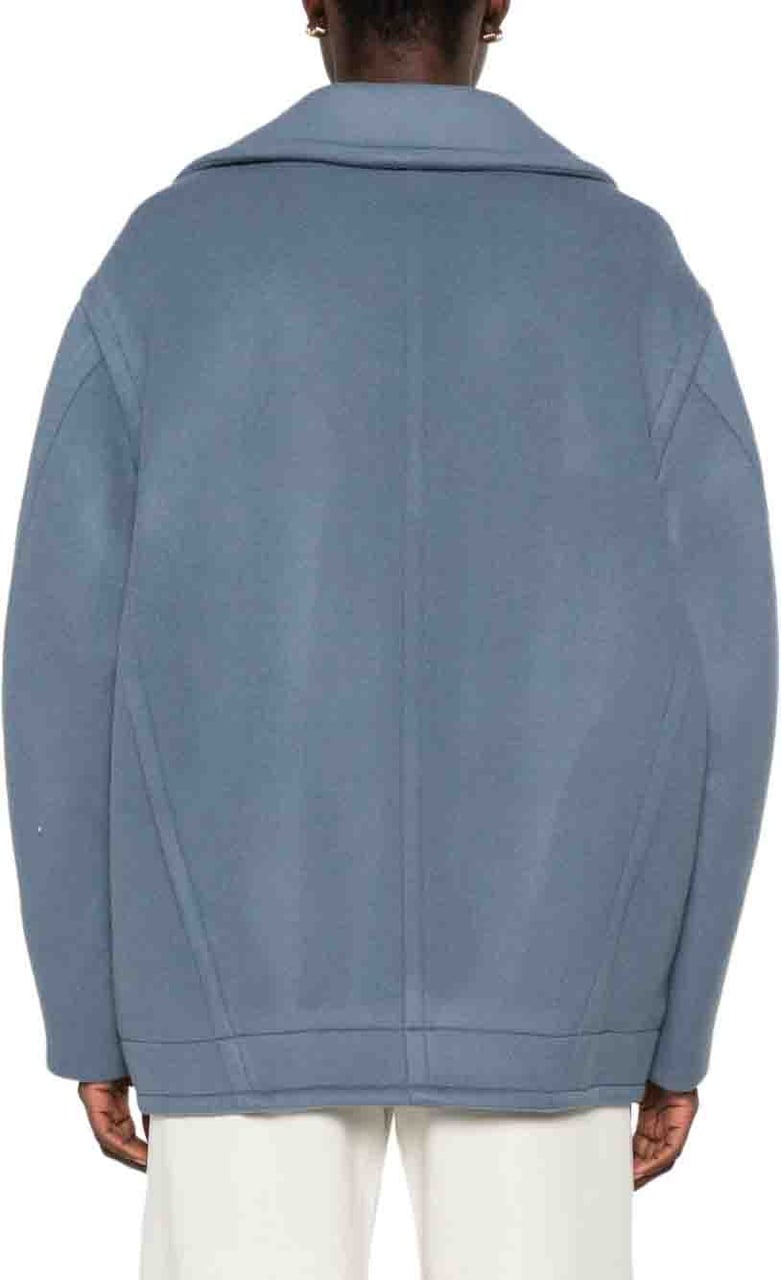 Semicouture Coats Light Blue Blauw