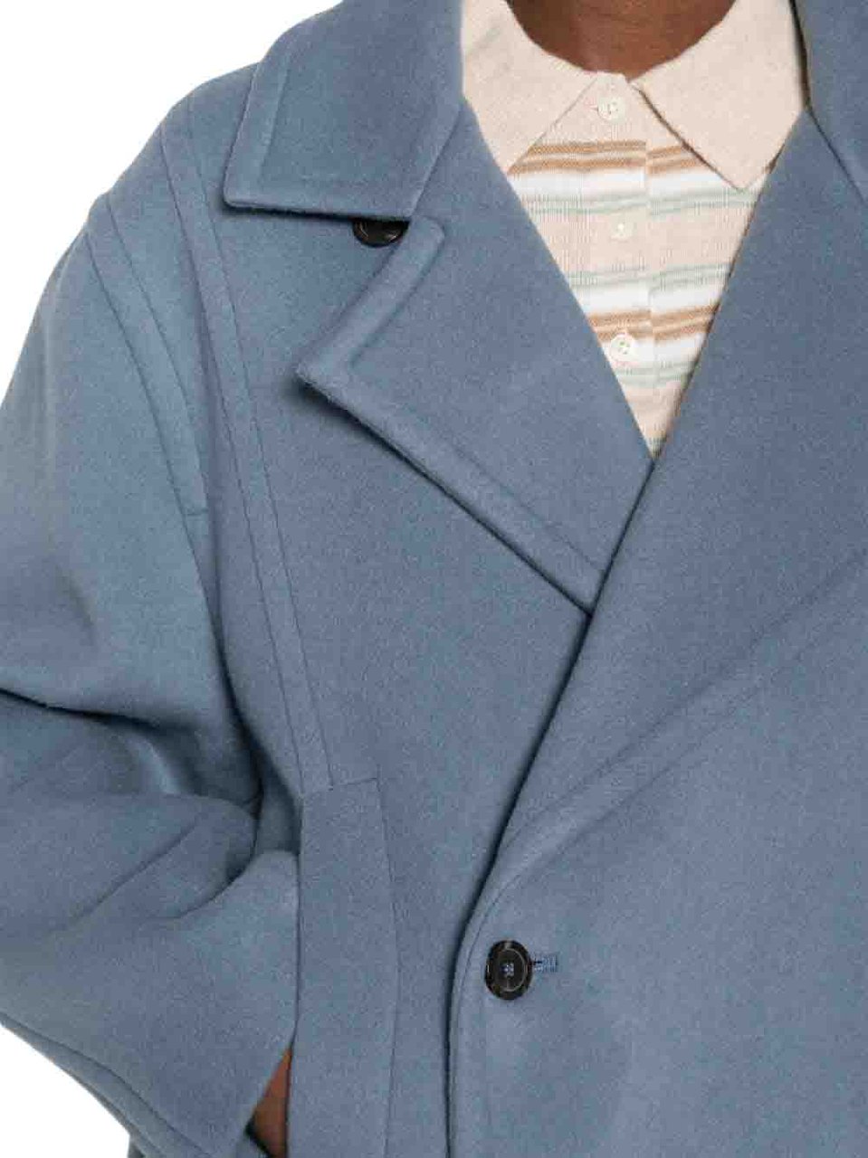 Semicouture Coats Light Blue Blauw