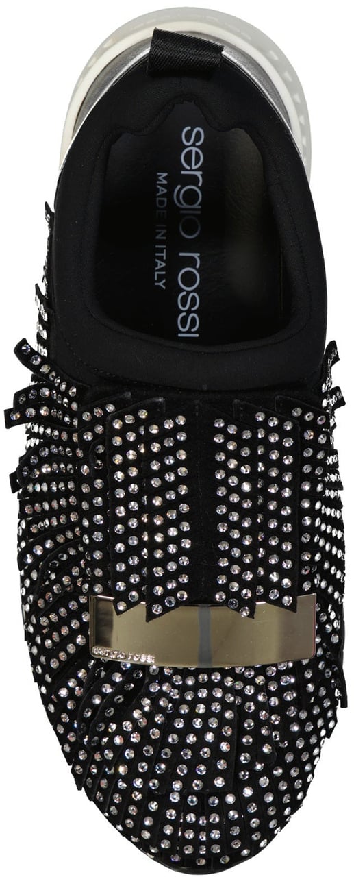 Sergio Rossi Sergio Rossi SR1 Running Crystals Sneakers Zwart