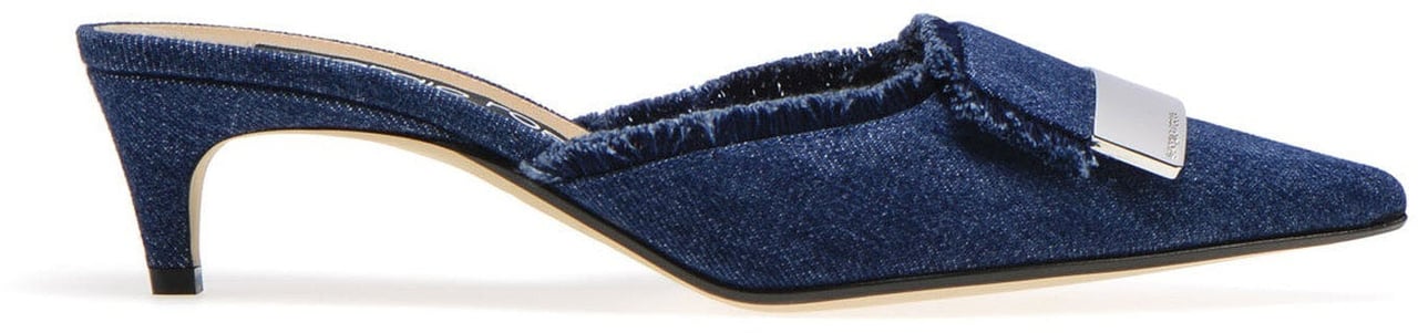 Sergio Rossi Sergio Rossi Denim Effect Mules Blauw