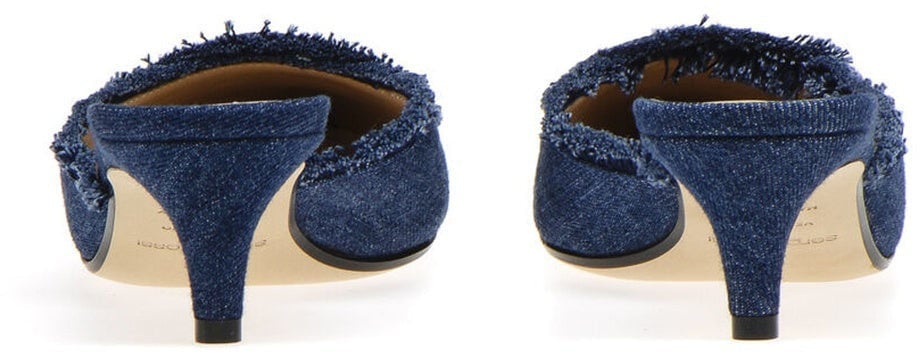 Sergio Rossi Sergio Rossi Denim Effect Mules Blauw
