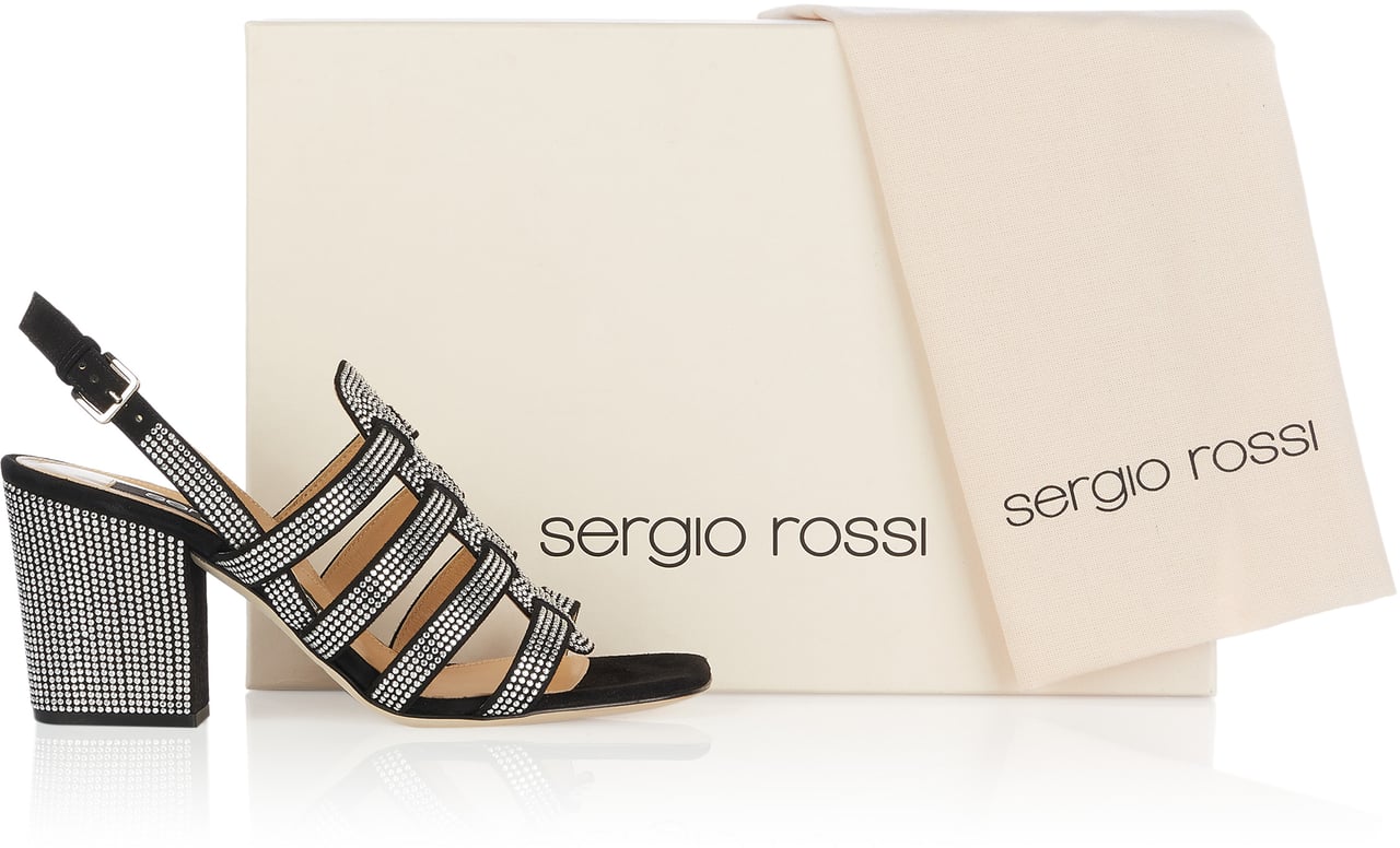 Sergio Rossi Sergio Rossi Sandale schwarz-silber Zwart
