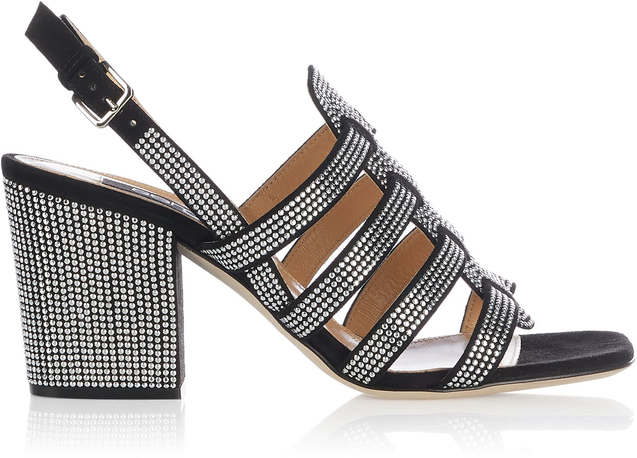 Sergio Rossi Sergio Rossi Sandale schwarz-silber Zwart