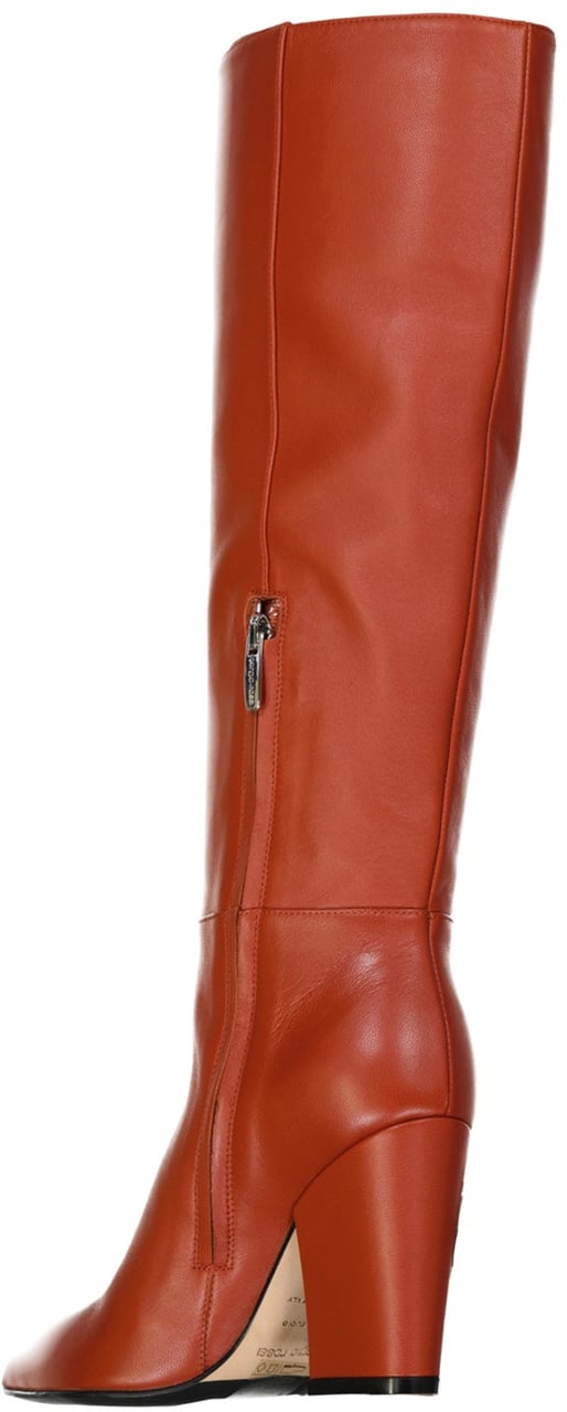 Sergio Rossi SERGIO ROSSI Leather Heel Boots Oranje